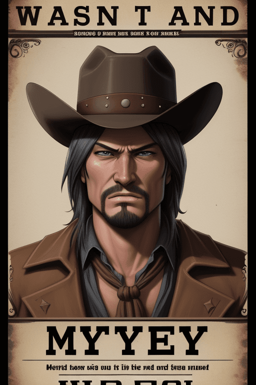 AI generated: western style wanted reward poster for mykeylv