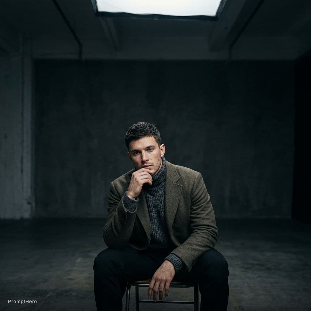 AI generated: high-end portrait photography, editorial studio photography, cinematic color grading, vertical compo...