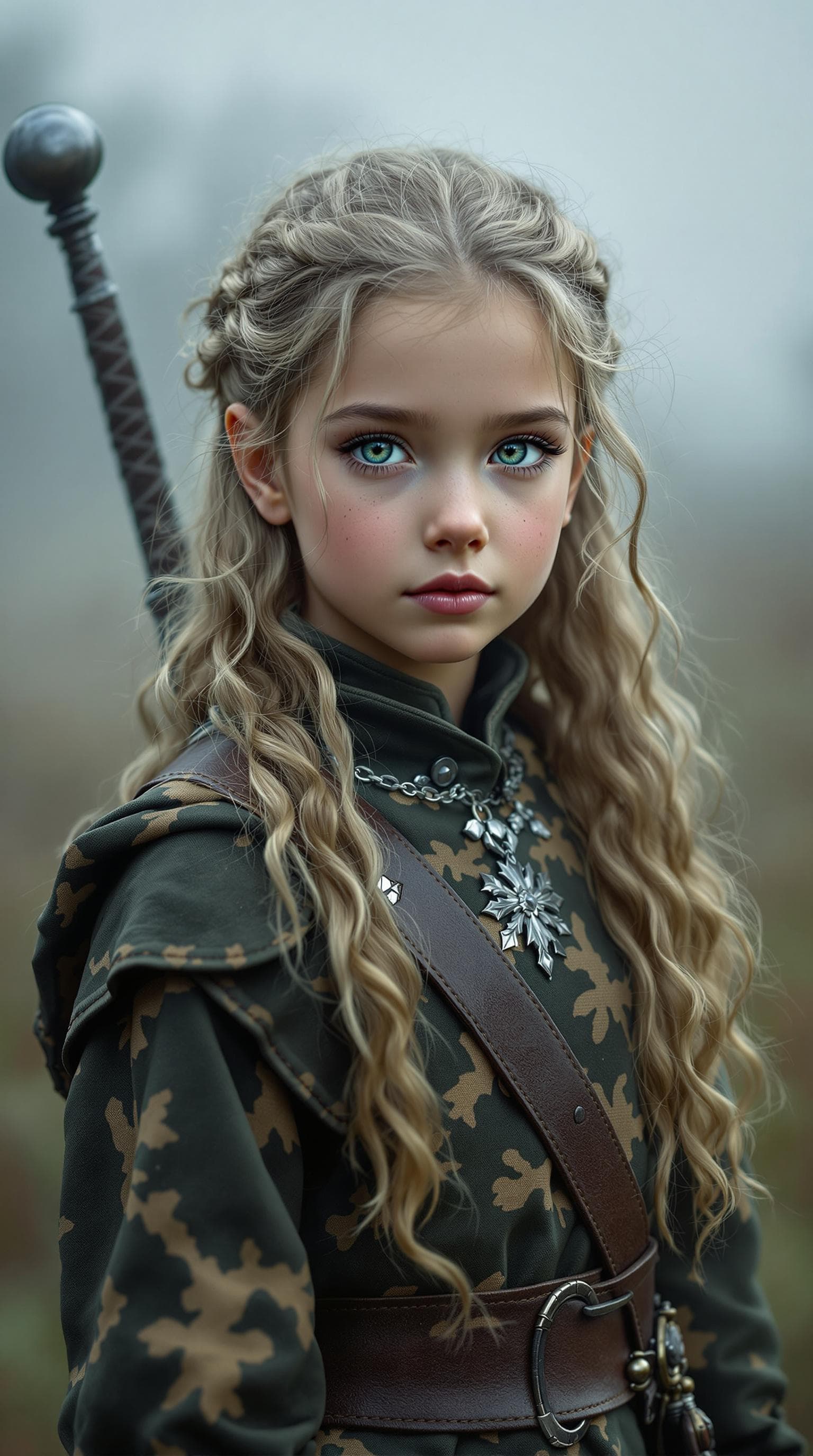 AI generated: a professional photo of a exceptionally of the most beautiful Scottish girl in the world, (age 7), (...