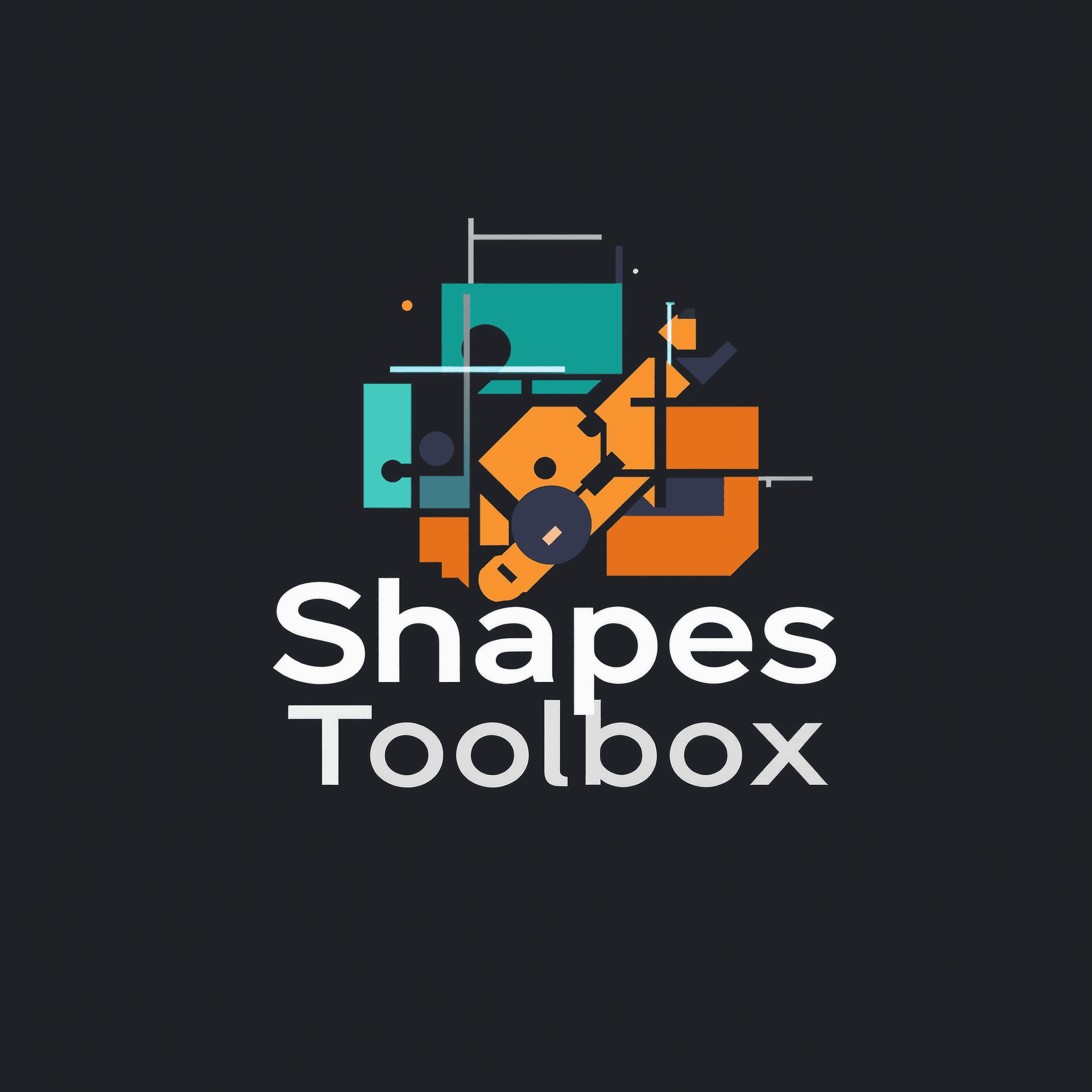 AI generated: A modern, minimalist logo for "Shapes Toolbox" featuring geometric shapes like squares, triangles, a...