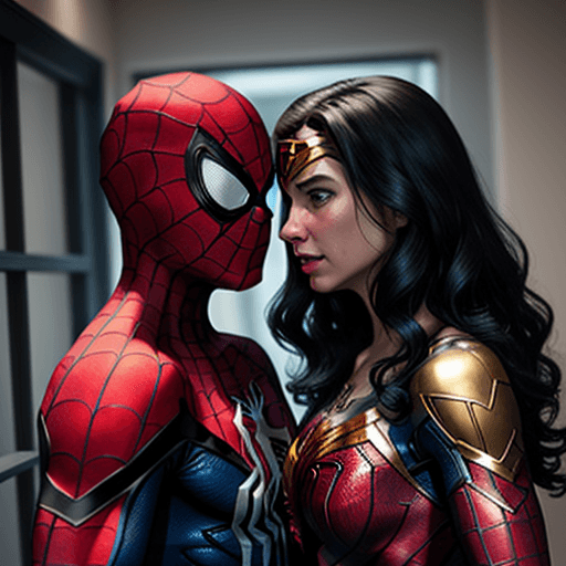 AI generated: Spider-Man and Wonder Woman