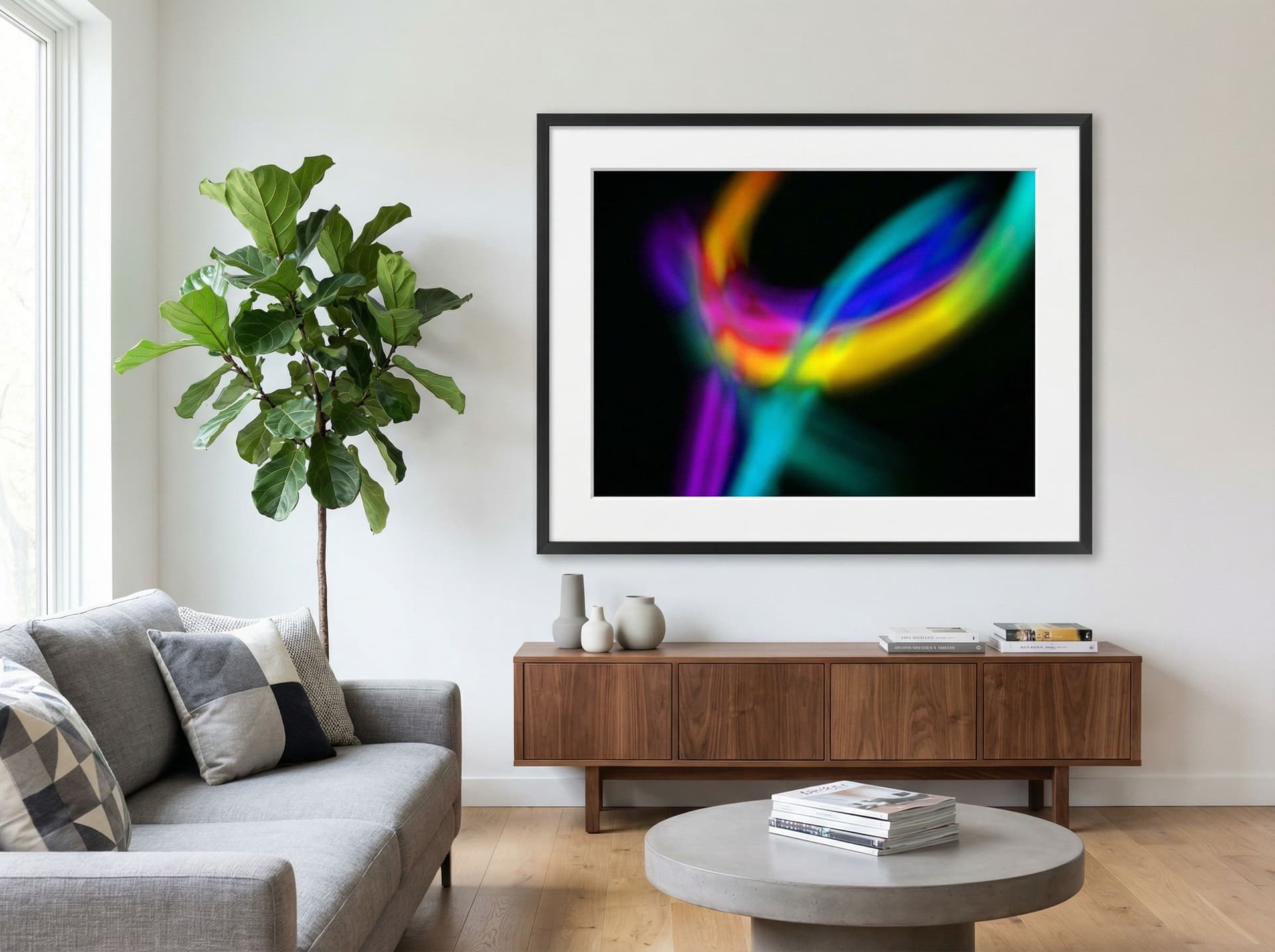 AI generated: 

Put this work of art as a 24x18 inch fine art photographic print (should appear realistic size) pl...