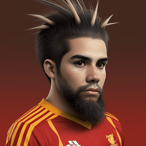 AI generated: A man Darwin Nunez as a porcupine, human face, soccer, liverpool, football field, porcupine body