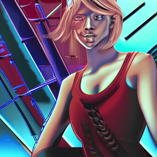 AI generated: 1girl, (solo:1.1), woman, 21years, Concept art, fire and ice, explosion, lightning,  a beautiful cyb...