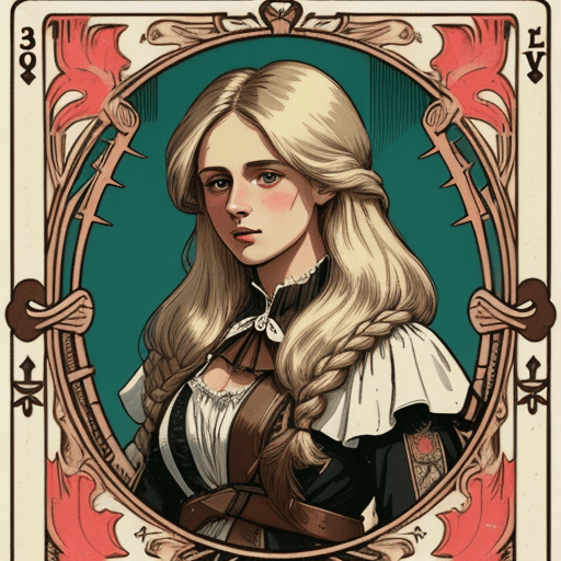AI generated: illustration of a [white woman] with [half light blonde and half dark brown hair]. [Her hair is shou...
