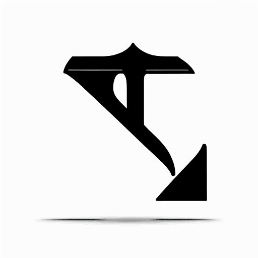 AI generated: Logo brand, black and white, simple, luxury, have a letter bracket