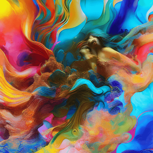 AI generated: digitally creative psychedelic collage, in the style of sam guay, colorful explosions, serge marshen...