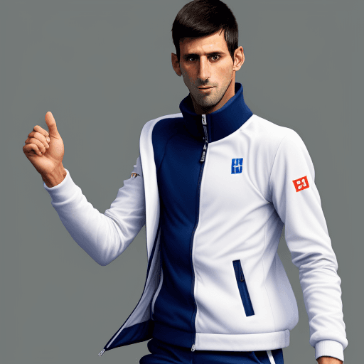 AI generated:  Novak Djokovic en manteau de fourrure 