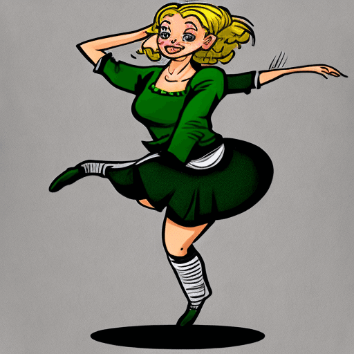 AI generated: Irish step dancer, comic style, 4k