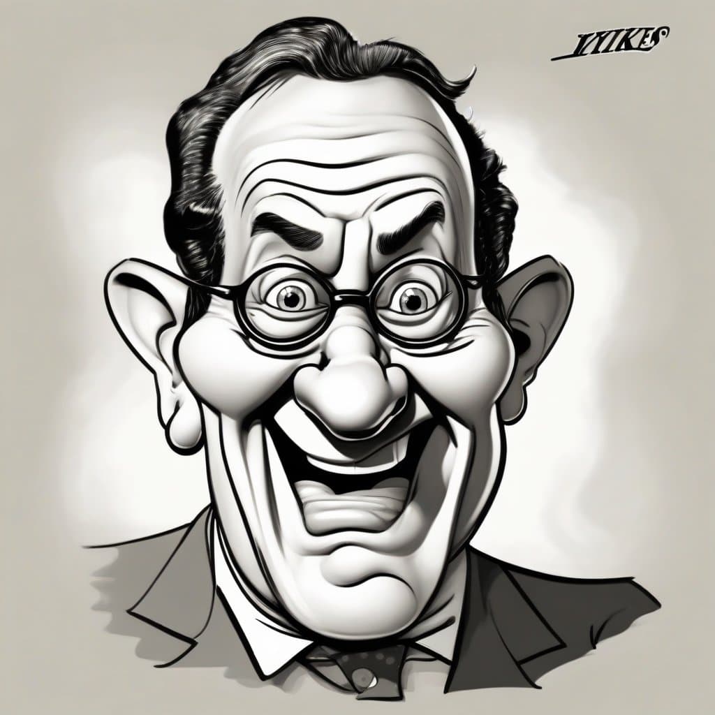 AI generated: A caricature of an elderly politician saying "Yikes!", drawing in the style of Herbert L. Block [Her...