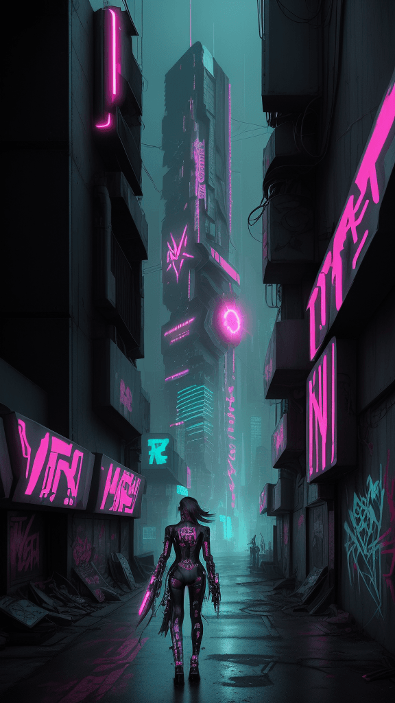 AI generated: Step into the cyberpunk rebellion with an electrifying masterpiece inspired by the likes of Bansky, ...