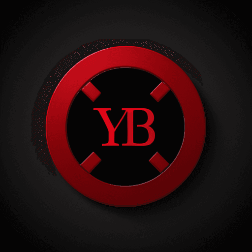 AI generated: hyperrealistic logo with Y BA message, red color, black background