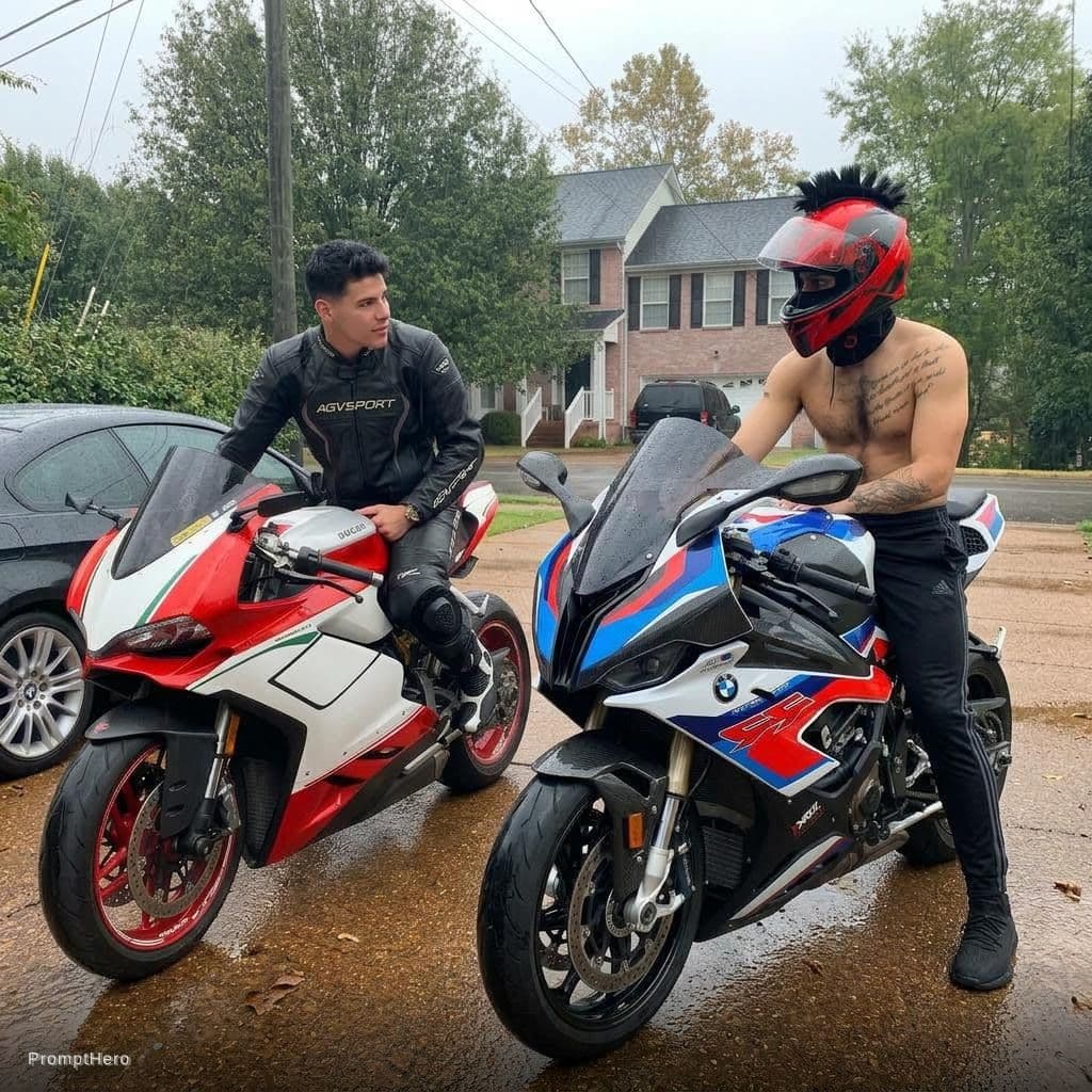 AI generated: Add me on the uploaded bike and change the black bike by me on new bike