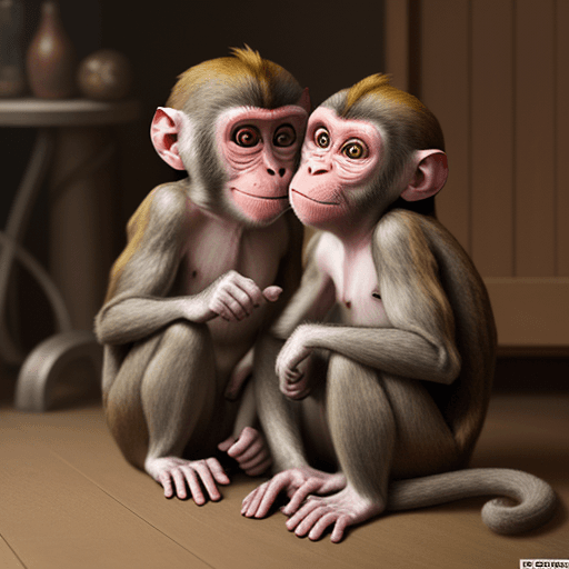 AI generated: A humorous photo-realistic image of a Mischief of Monkeys