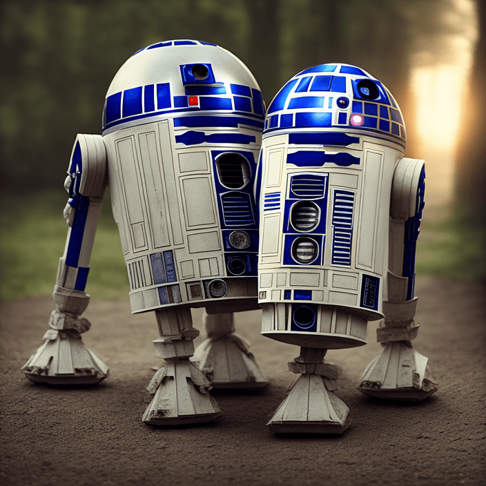 AI generated: High resolution R2D2, 8k, intricate detail, photorealistic, realistic light, wide angle, kinkfolk ph...