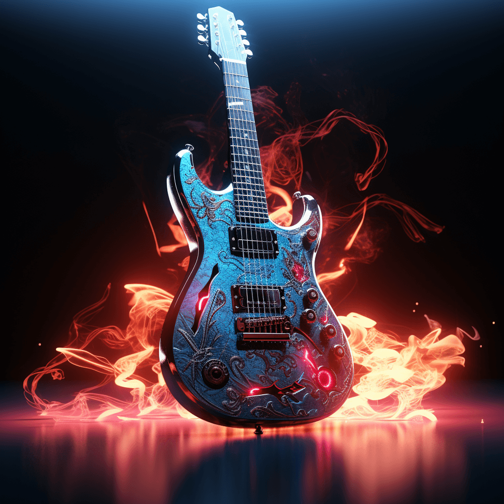 AI generated: Hyper_Realistic_8k_skeletal_electric_guitar