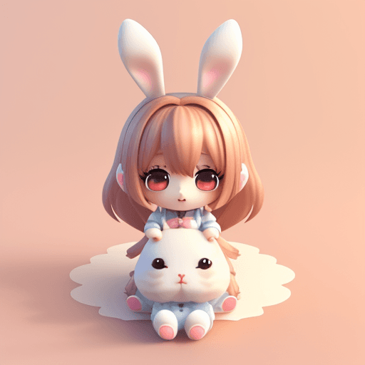 AI generated: cute, chibi, bunny, 3d --ar 4:7 --v 5.2