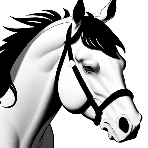 AI generated: horse, black lines white background, clean simple line art, no background, clean coloring book page,...
