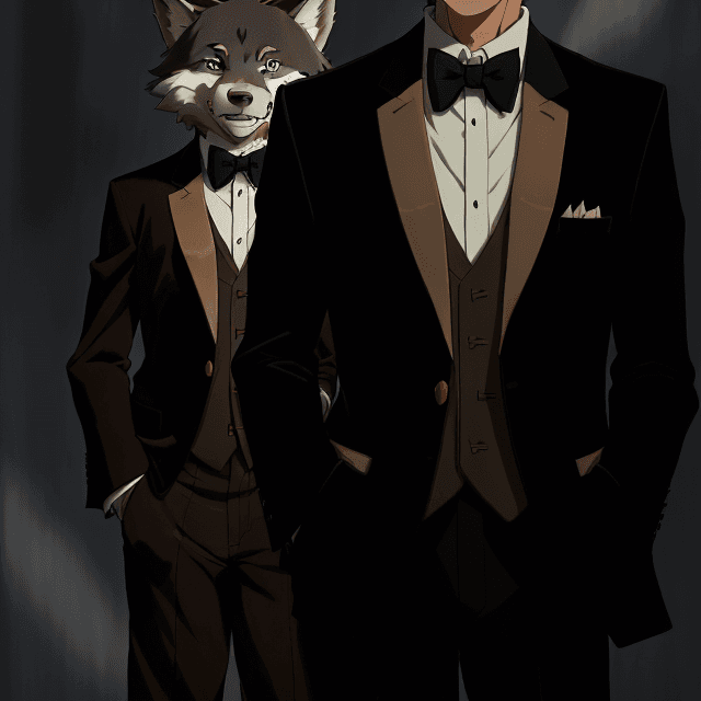 AI generated: high quality art by studio ghibli, moody lighting, anthropomorphic male wolf, teenager, tan fur and ...