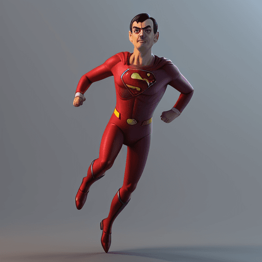 AI generated: mr bean superman.8k.3d