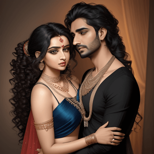 AI generated: full body view  of most beautiful european couple as most beautiful indian couple, most beautiful gi...