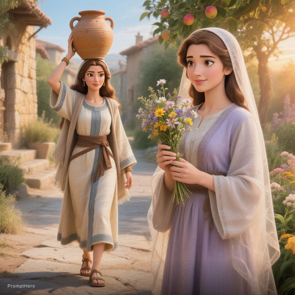 AI generated: > A high-quality digital illustration featuring Esther, the biblical character, portrayed as a young...