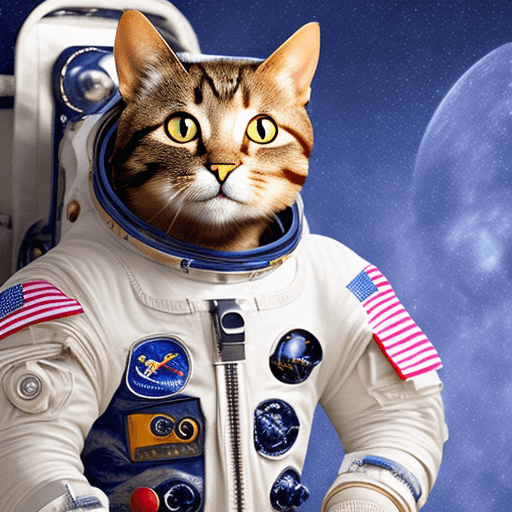 AI generated: Cat, wearing a spacesuit,8k, high detail 
