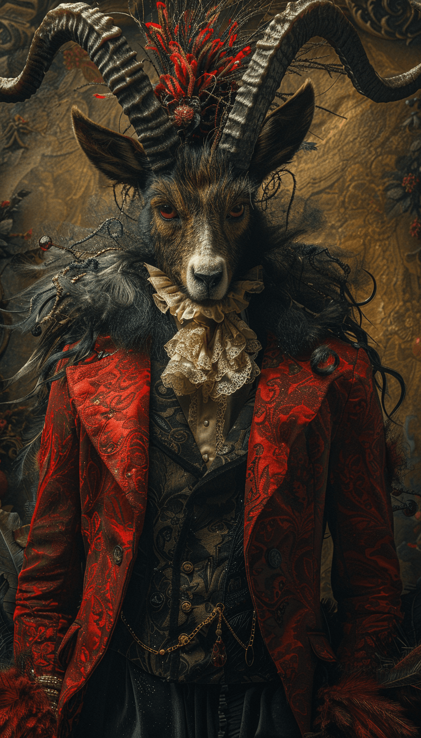 AI generated: a Devil portrait , glamour, dressed in fashionable clothes, 32k uhd, glamour, mysterious backdrops, ...