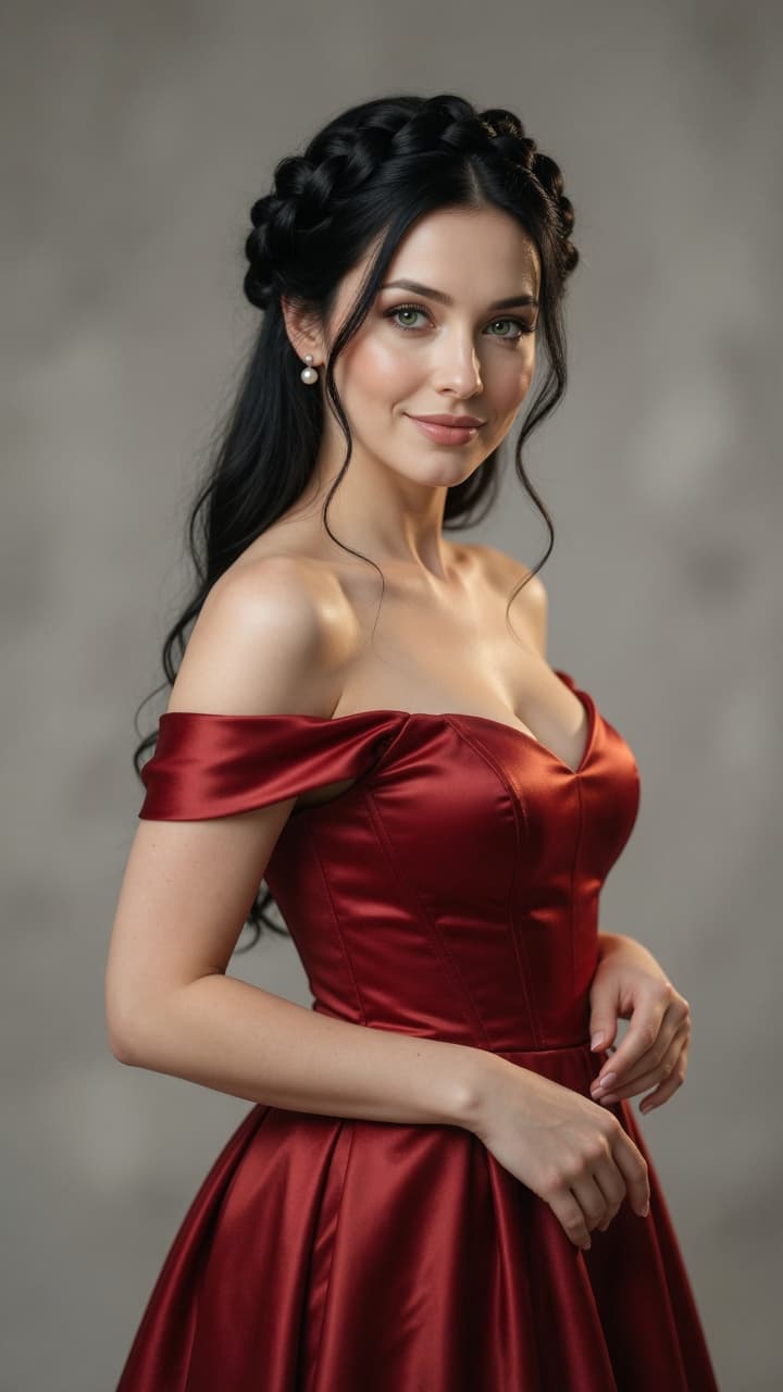 AI generated: Ultra-realistic cinematic vertical portrait of a stunning Caucasian European woman in her late 20s, ...