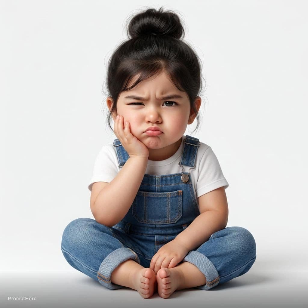 AI generated: Create a super cute, hyper-realistic 3D render of a toddler girl who is a younger version of the per...