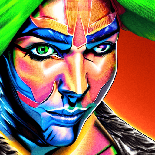 AI generated:  a photorealistic comic illustration of an elf warrior portrait, HD, vibrant