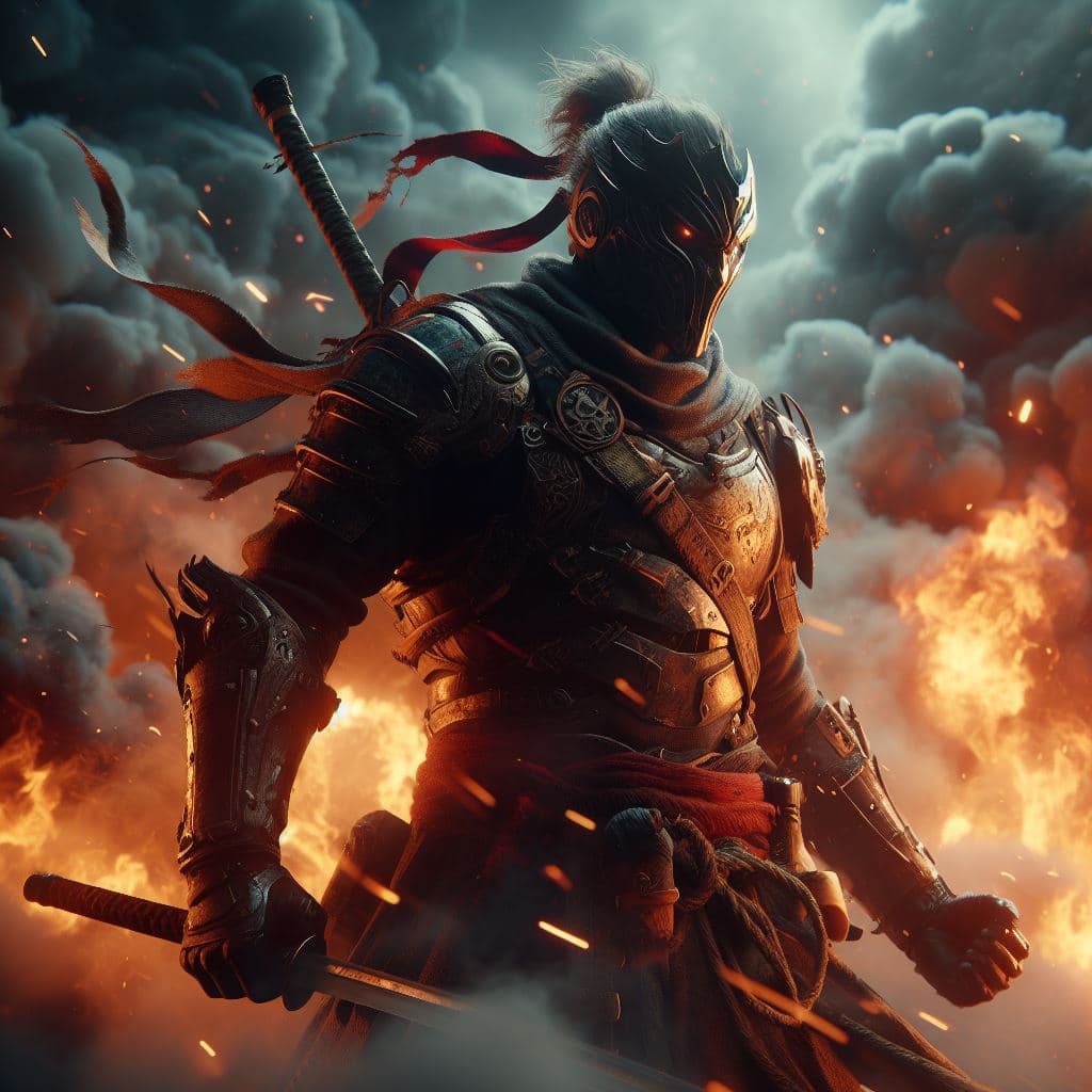 AI generated: Hyper realistic Legend character design, smoke , photorealistic , octane render, unreal engine 5 , 1...