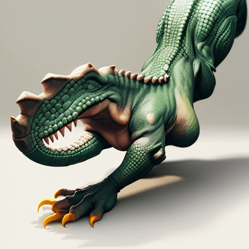 AI generated: a human foot similar to a dinosaur's foot with reptile claws instead of human nails.
