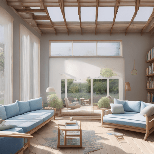 AI generated: High resolution photography interior design, dreamy sunken living room conversation pit, wooden floo...