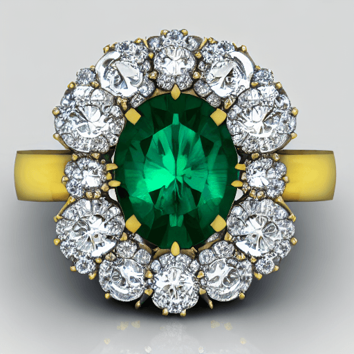 AI generated: a jewelry design, Austrian royalty-themed ring, gemstones and diamonds,luxury, closeup, product view...