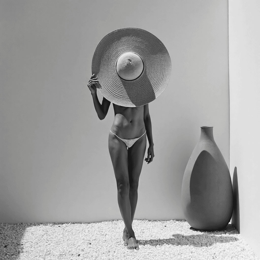 AI generated: A high-contrast black-and-white photograph:1.3) of a nude woman with a natural, feminine figure—soft...