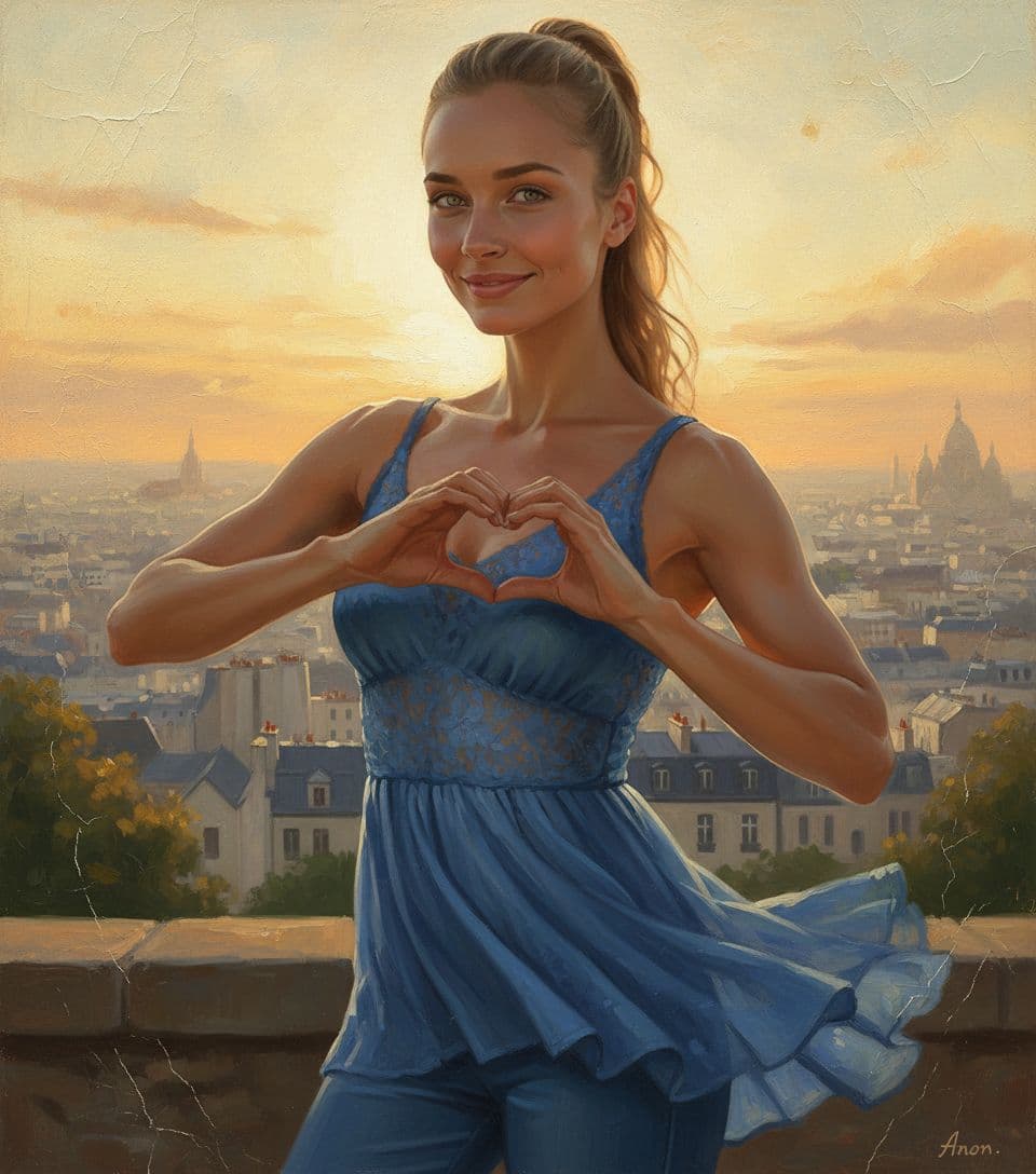AI generated: Neo-classical style painting, painted in Montmartre by an unknown artist of a semi muscular woman, g...