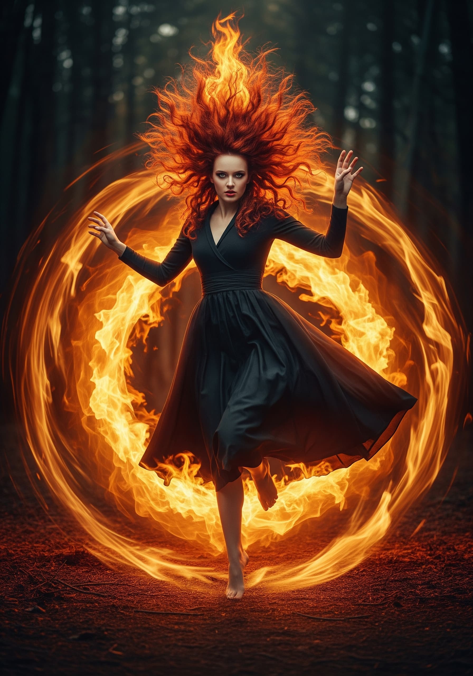 AI generated: Flamma
Hair of fire,
She leaps through flames now,
Wild spirit burning ever free,
Ember.