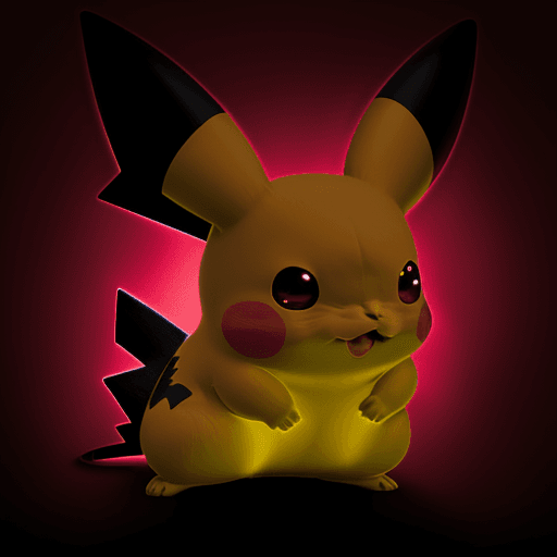AI generated: Red Pikachu, hd background, in the style of chiaroscuro technique, suehiro maruo, energy-filled illu...