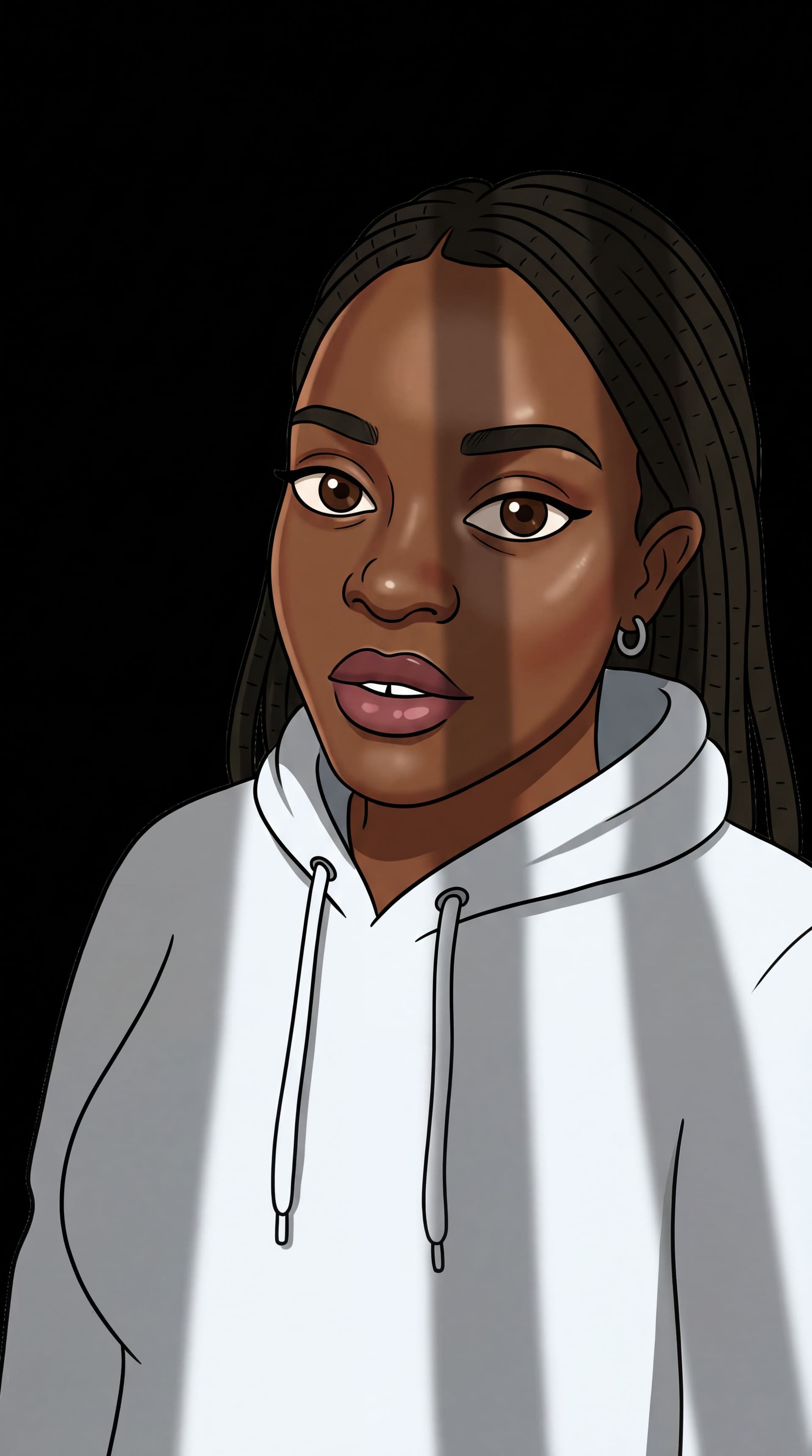 AI generated: FIX head face make it like this Face Shape: A soft heart-shaped face with a broad, clear forehead an...