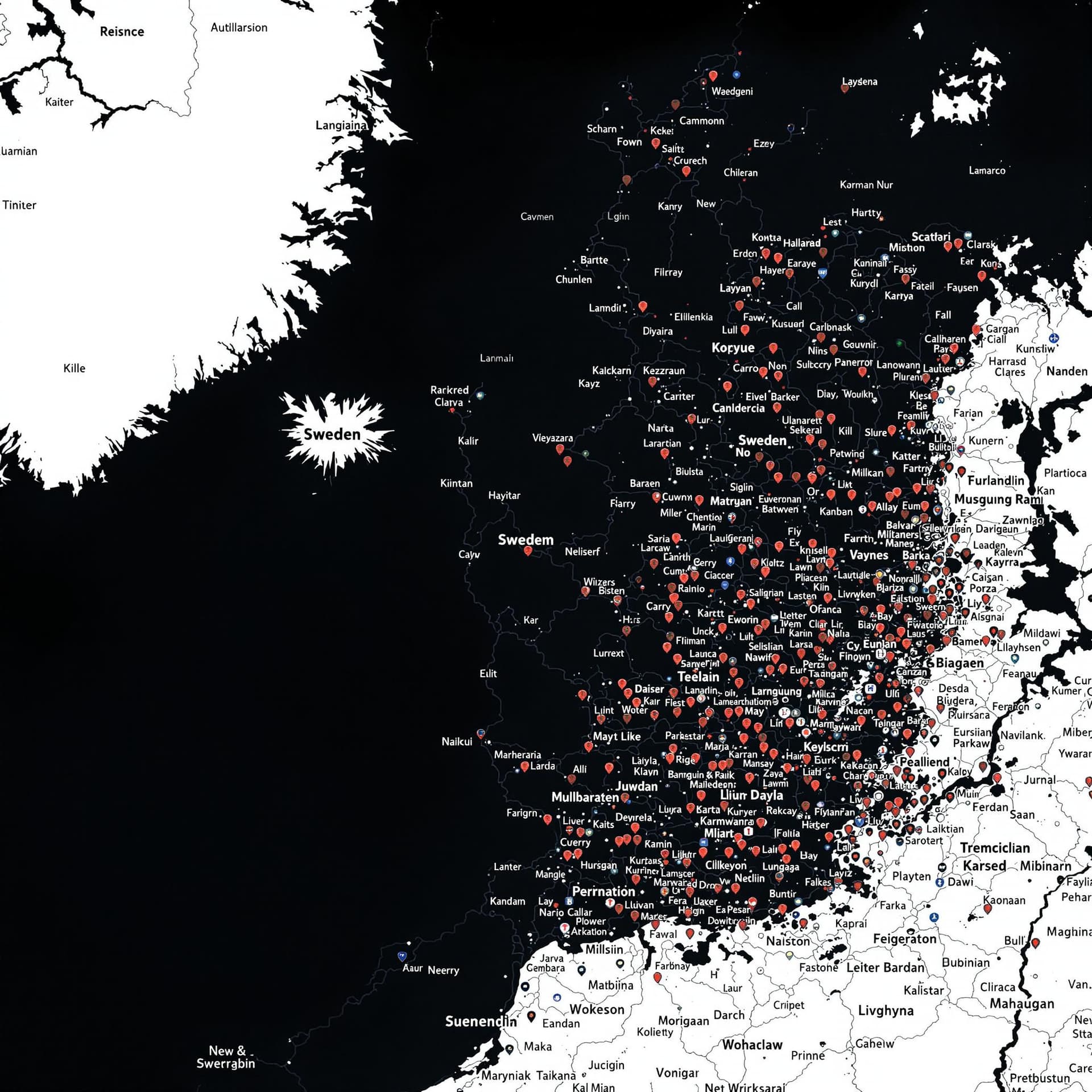 AI generated: Map of sweden