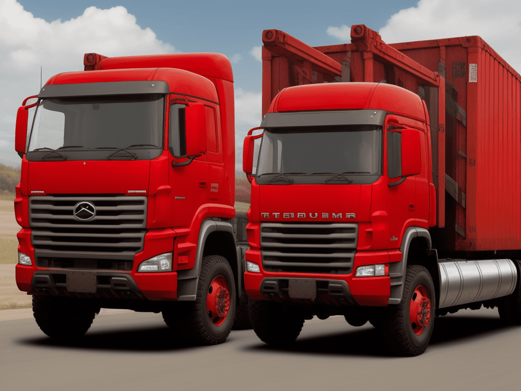 AI generated: red truck cargo transport vehicle