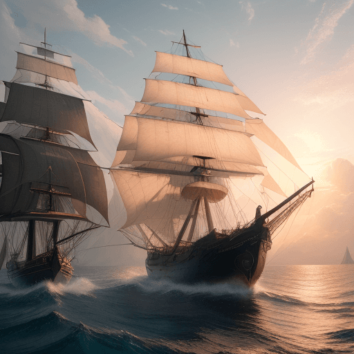 AI generated: Photo of a ultra realistic sailing ship, dramatic light, pale sunrise, cinematic lighting, battered,...