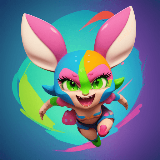AI generated: cute and colorful cartoon game character, vibrant and vivid colors, detailed and expressive facial f...