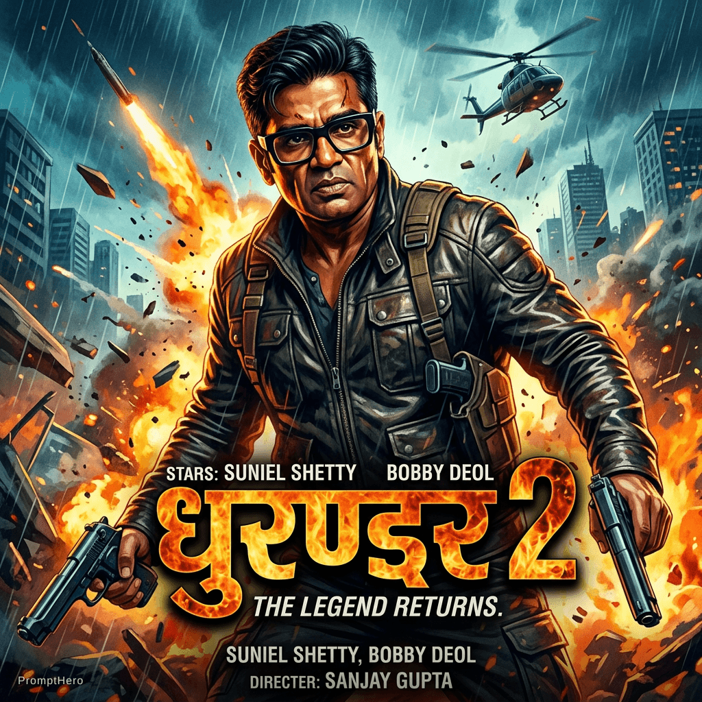 AI generated: Bollywood style " dhurandar 2" poster 