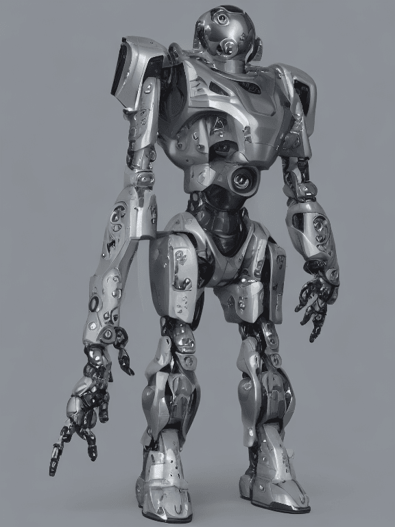 AI generated: military nousr robot, with six blue eyes, armored, stealth, character design, detailed face, highly ...