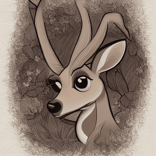 AI generated: bambi of disney, illustration 8k, intricate details


