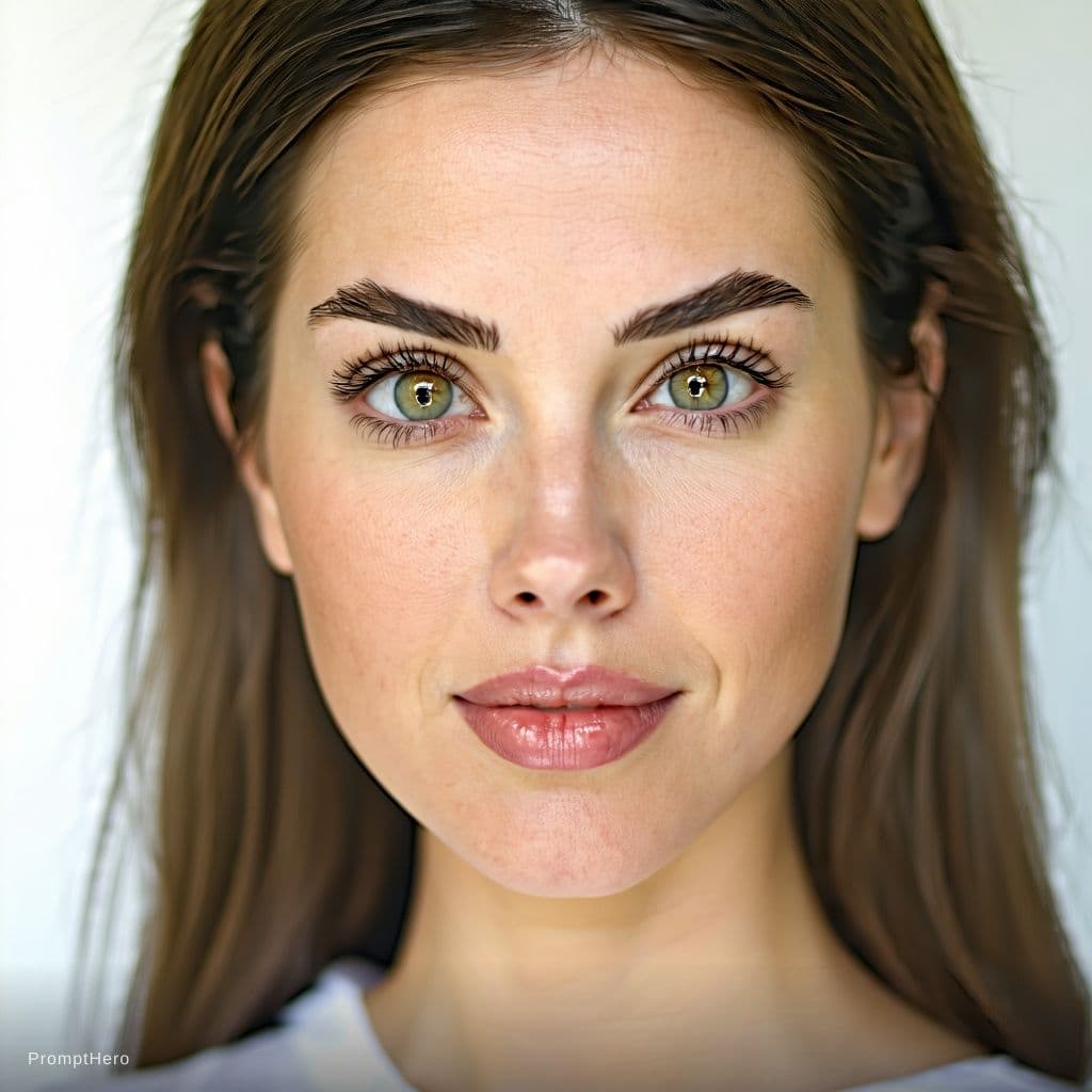 AI generated: {
  "subject": {
    "type": "adult woman",
    "age": "mid-20s",
    "face": {
      "shape": "soft...