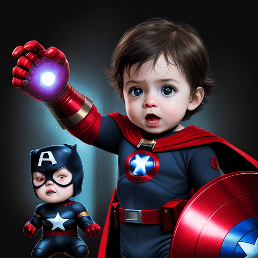 AI generated: baby avenger marvel heroes 