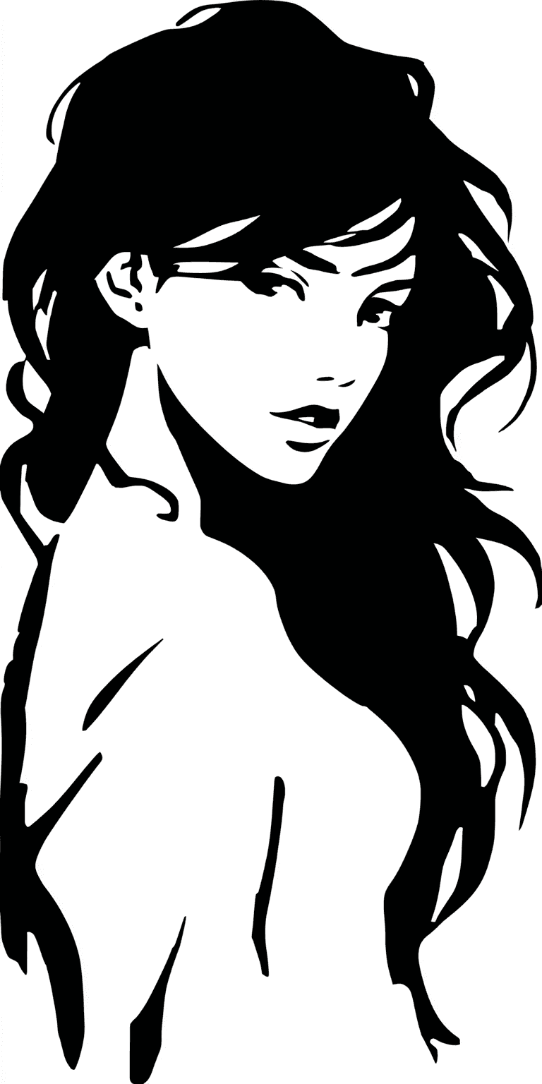 AI generated: minimalist, very basic, simplified continuous line drawing of a woman, in the style of pen drawing b...